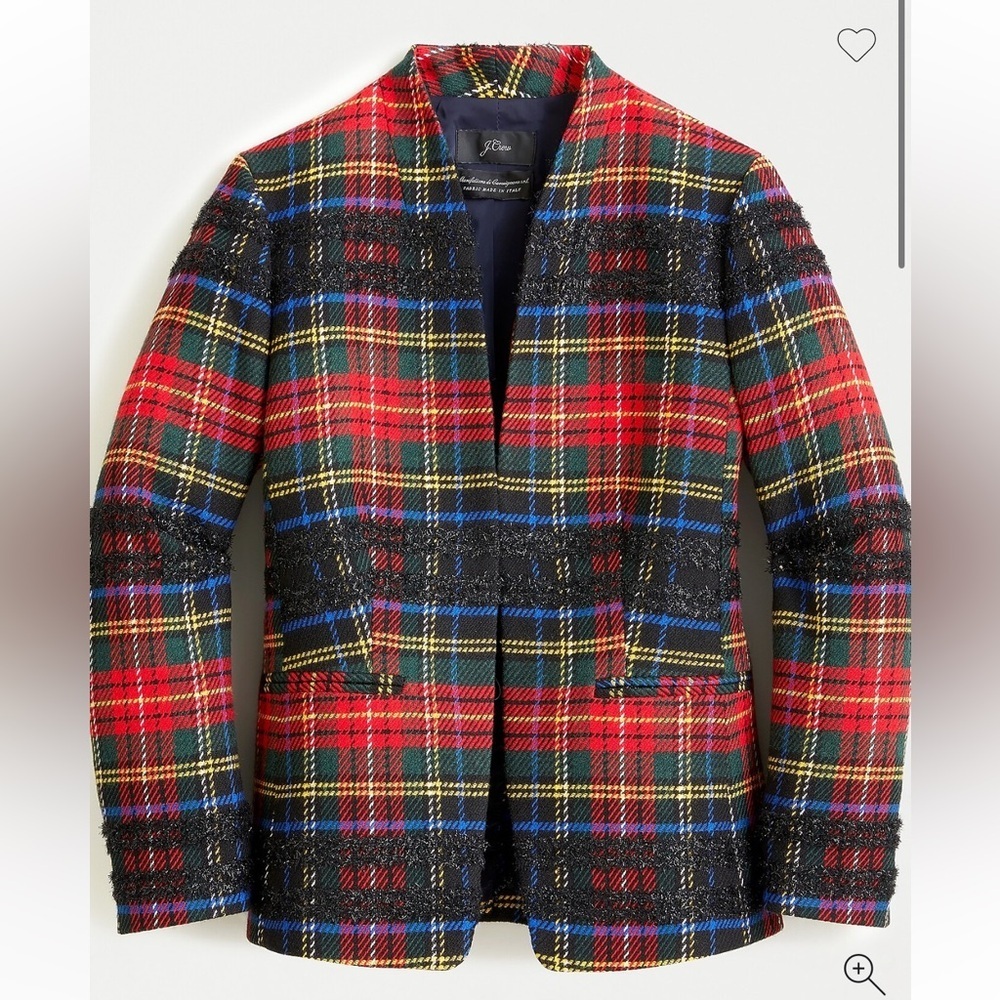 J. Crew Going-out Blazer in Lurex Stewart Tartan Size 10 - Picture 13 of 13